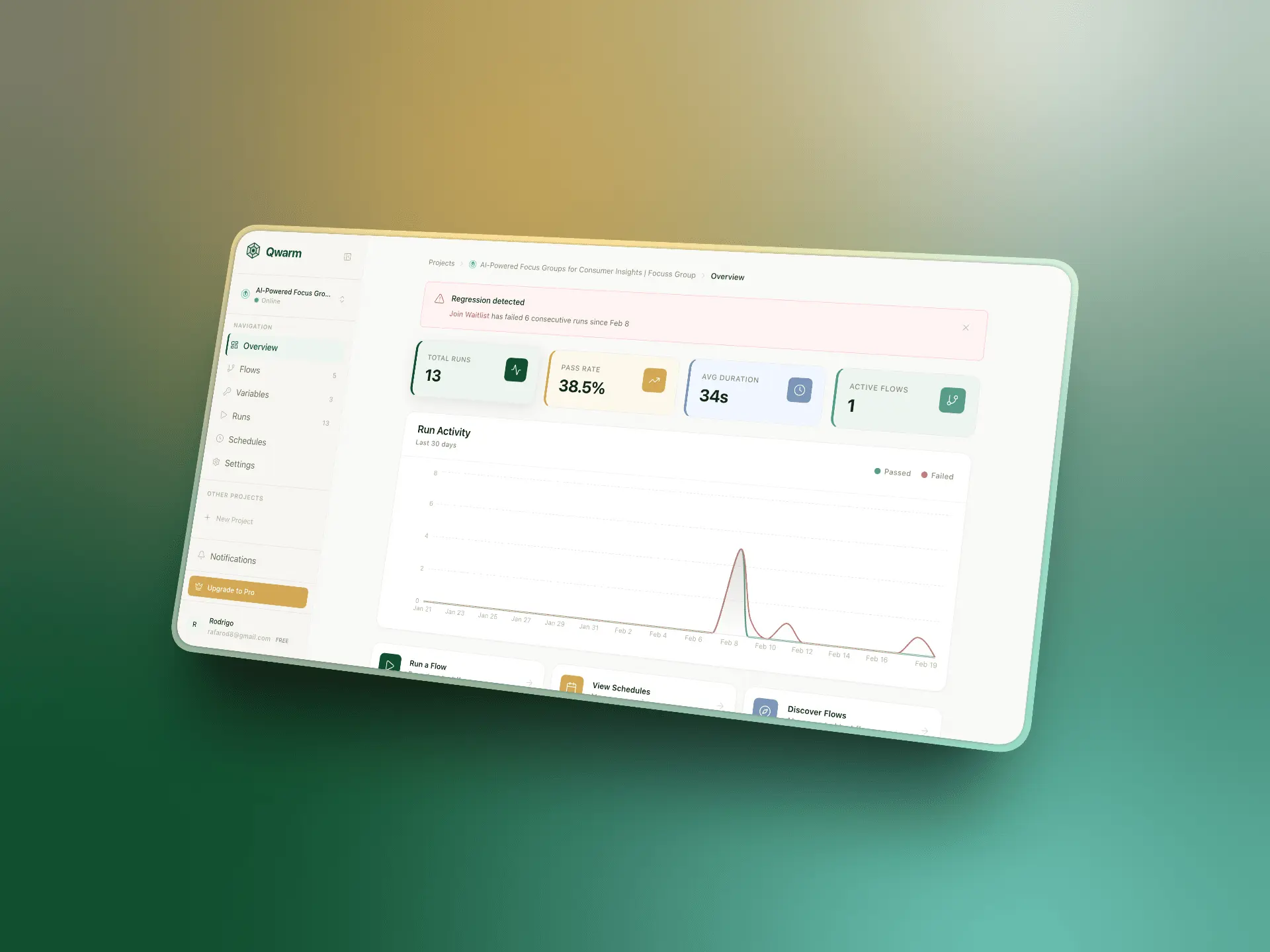 Screenshot 1 of Qwarm - AI-Powered QA Testing