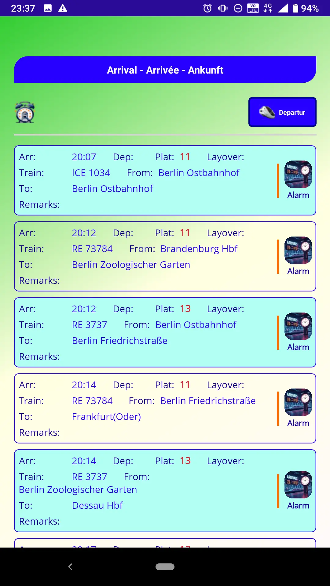 Screenshot 1 of EuroRail Tracker
