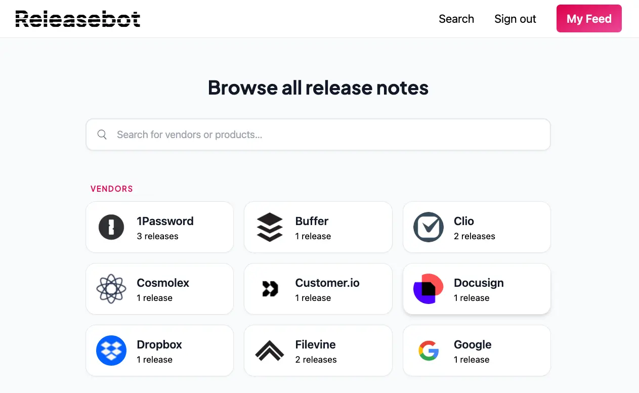 Screenshot 1 of Releasebot