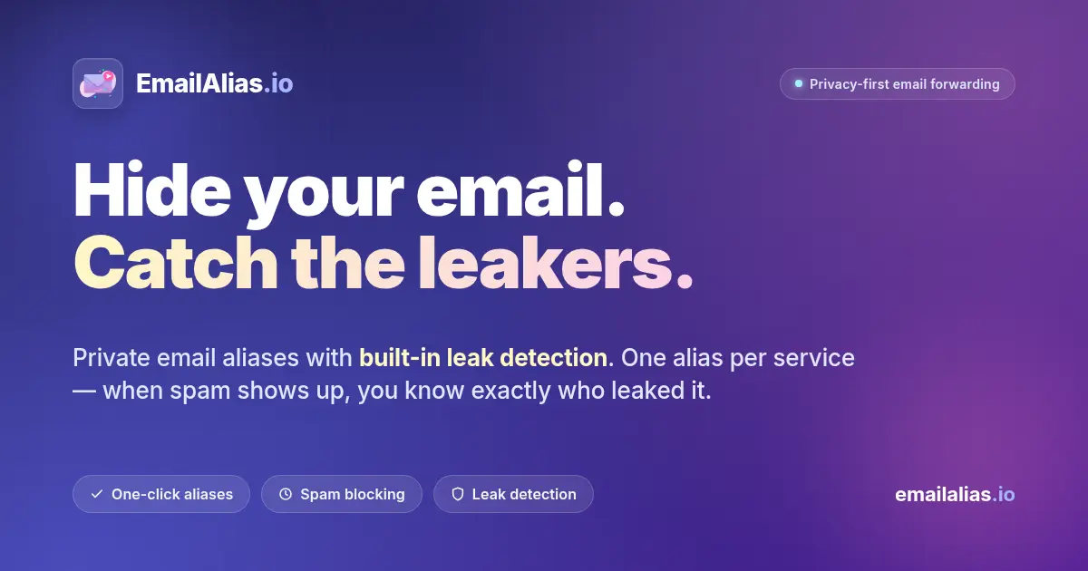 Screenshot 1 of EmailAlias.io