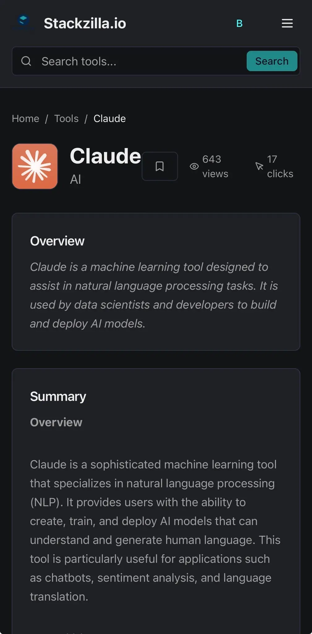 Screenshot 1 of Stackzilla.io