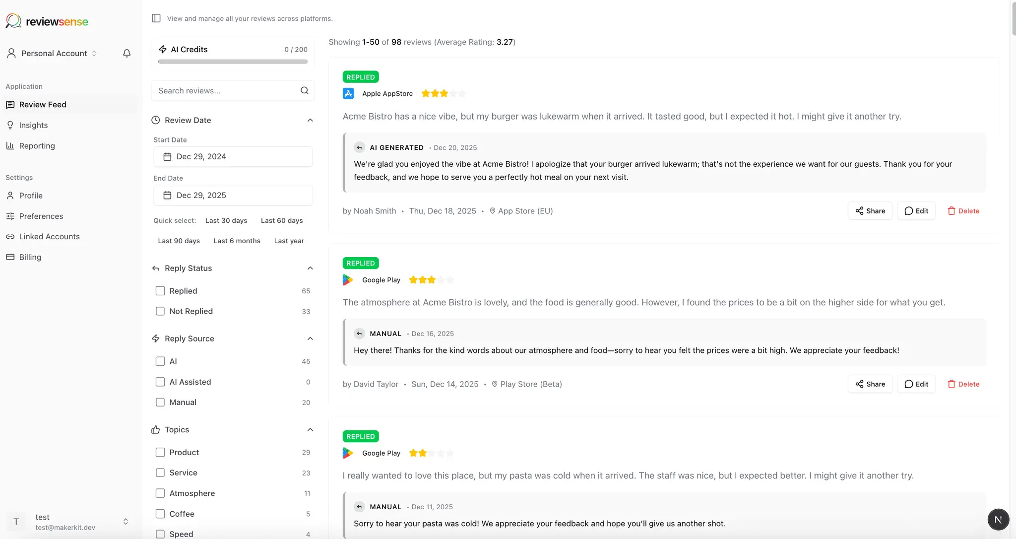 Screenshot 4 of ReviewSense