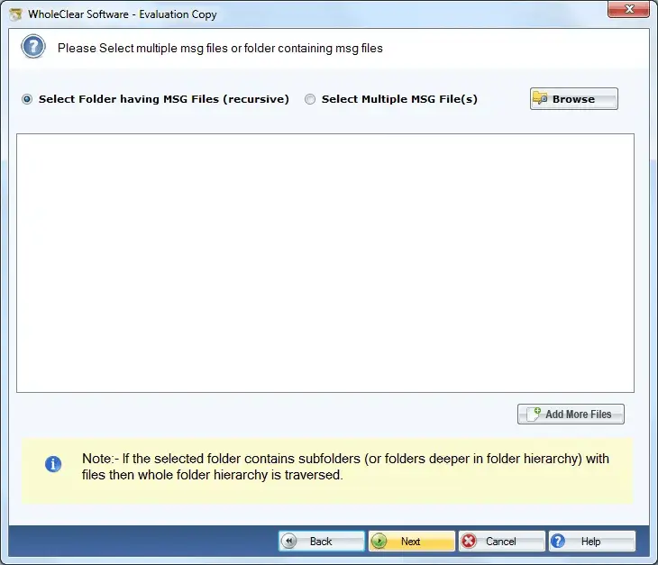 Screenshot 2 of WholeClear MSG to HTML Converter
