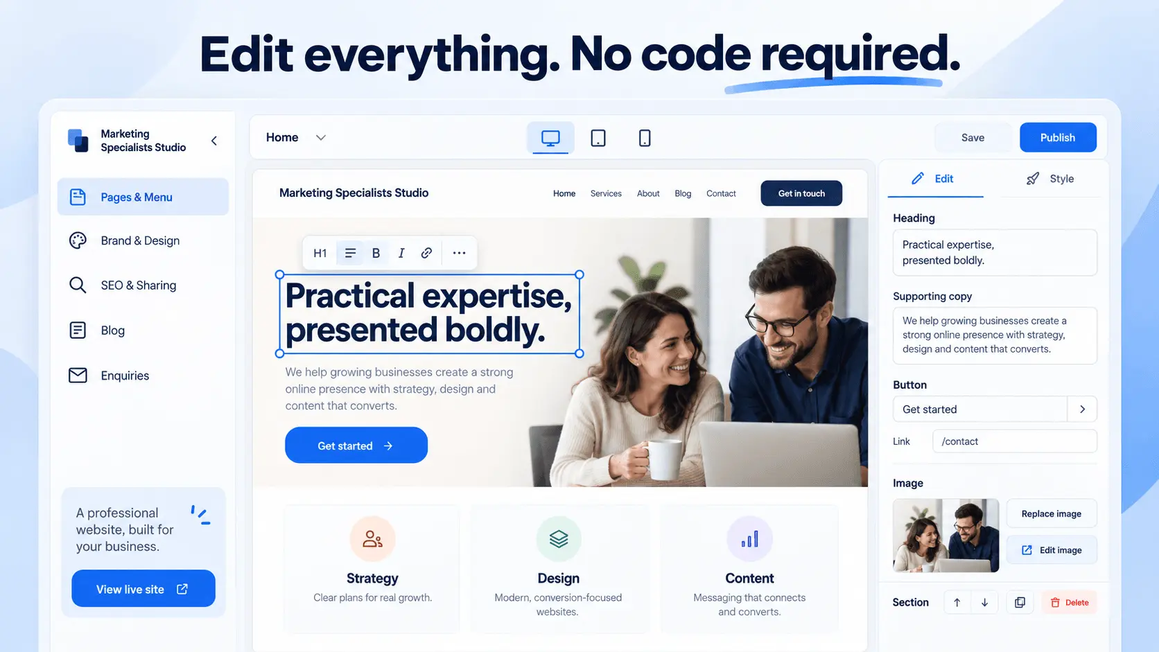 Screenshot 6 of Marketing Specialists AI Website Builder