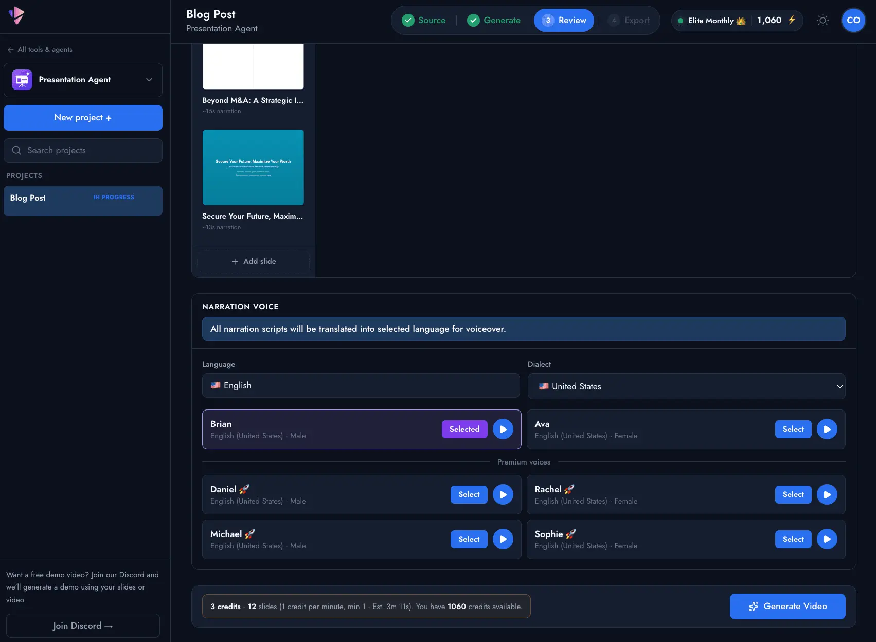 Screenshot 6 of Presentation Agent