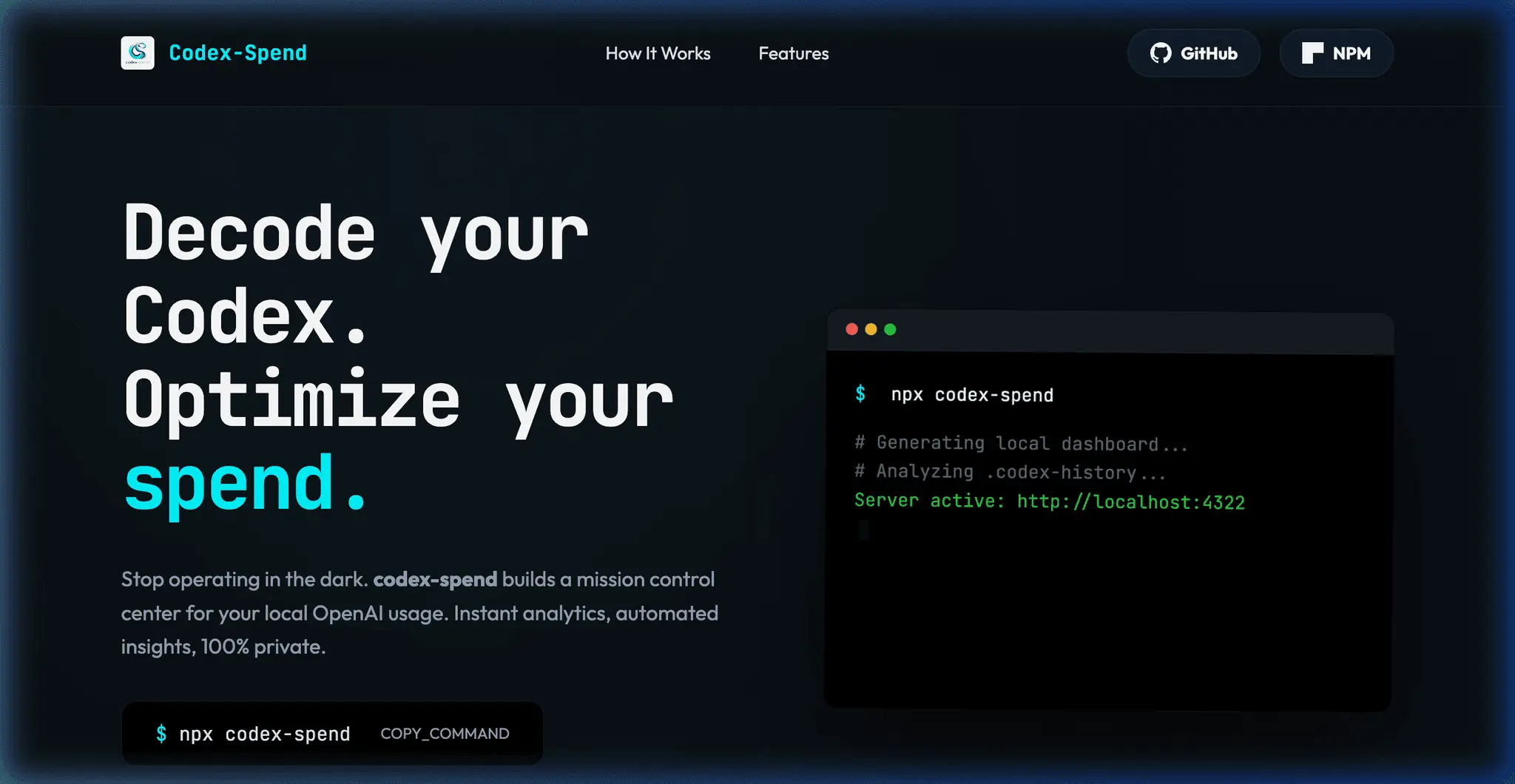 Screenshot 1 of Codex-Spend
