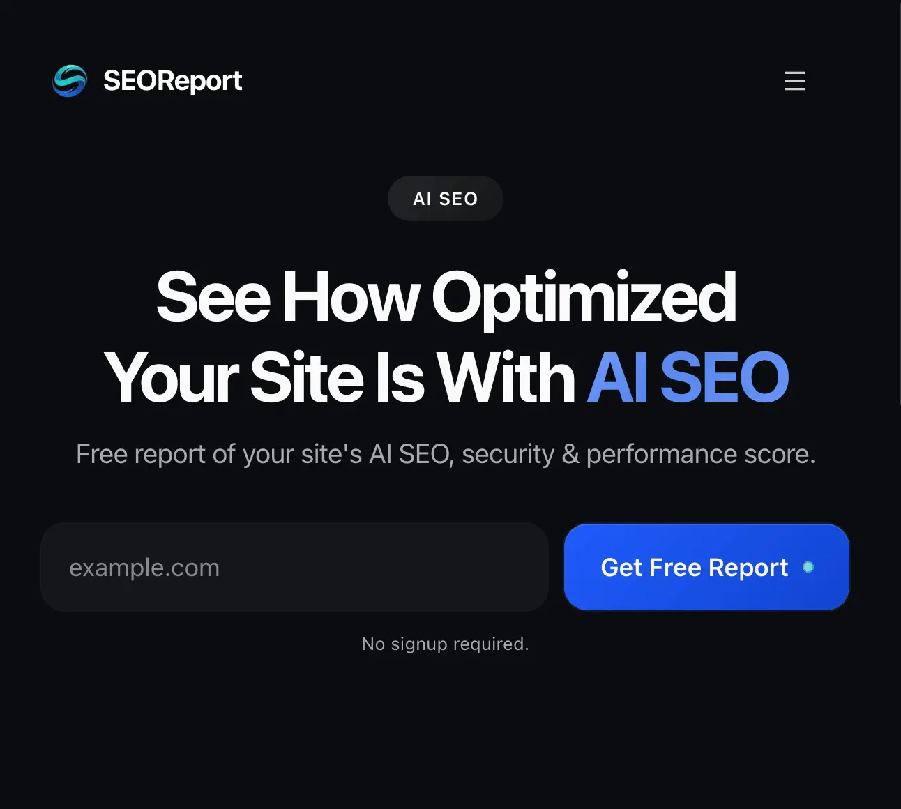 Screenshot 1 of SEOReport