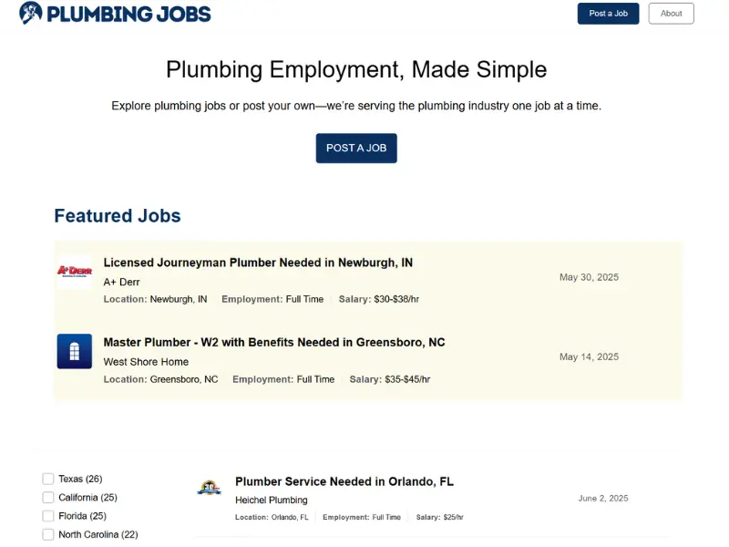Screenshot 2 of PlumbingJobs.com