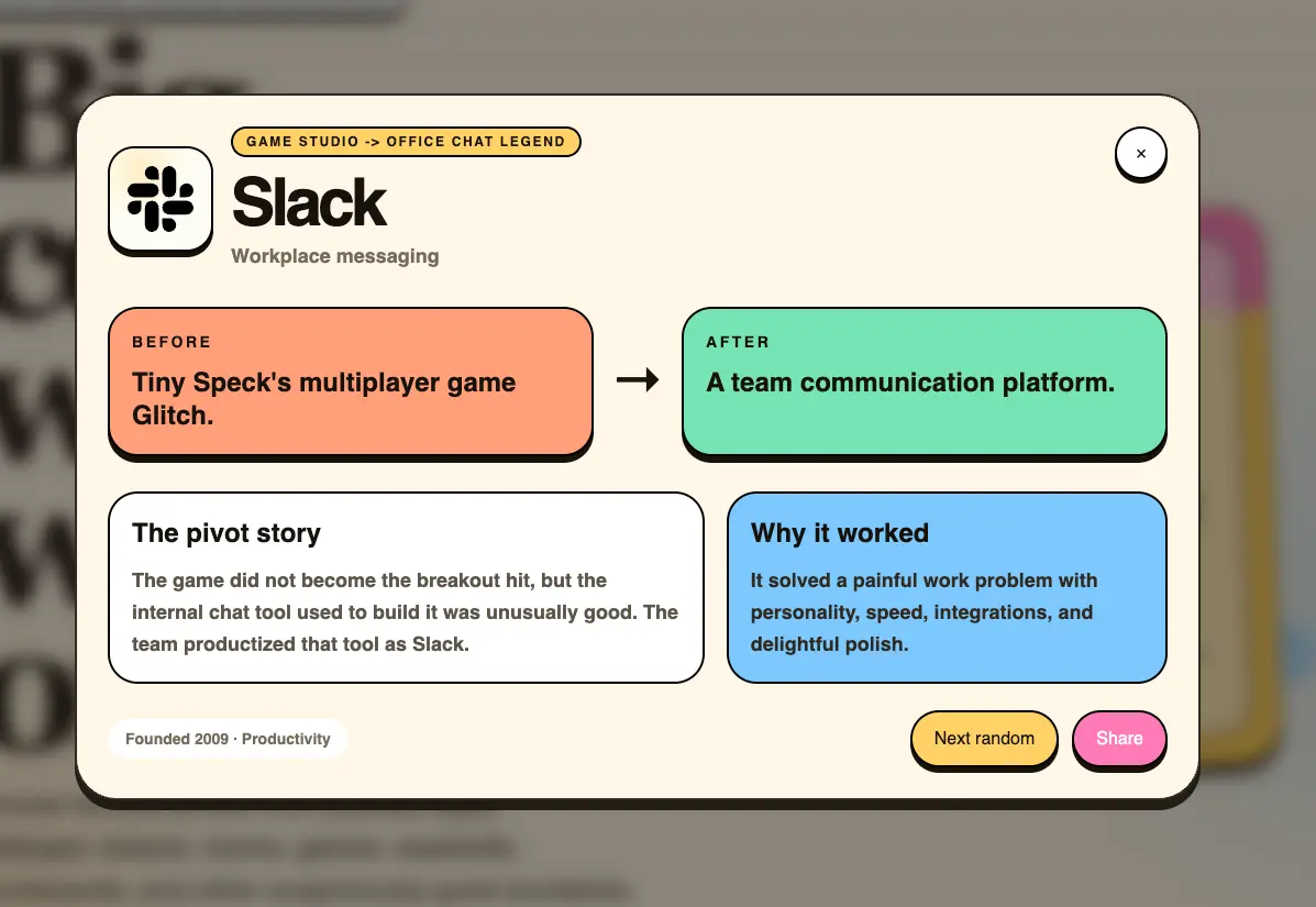 Screenshot 2 of Famous Startup Pivots