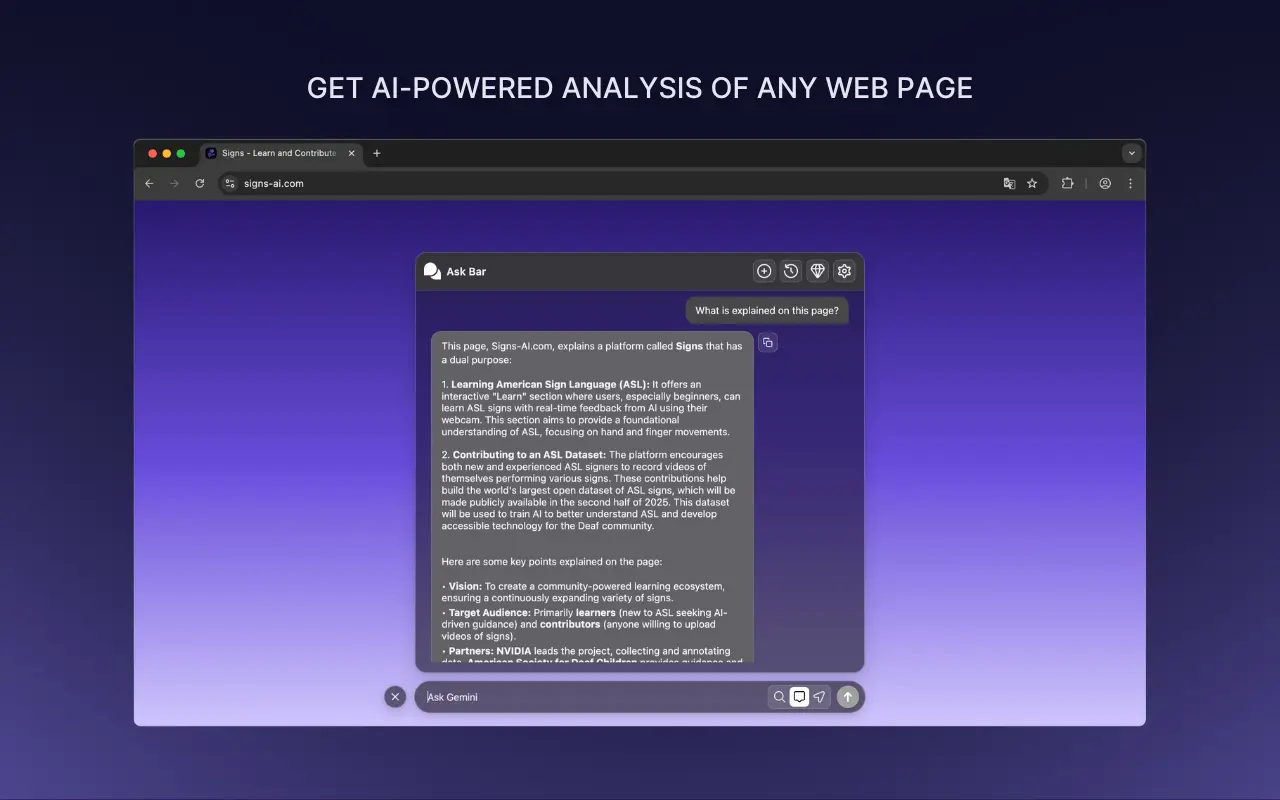 Screenshot 2 of Ask Bar: AI Answers on Every Page 