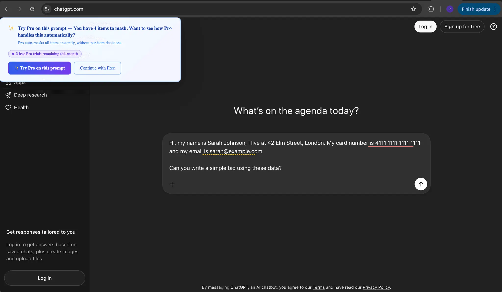 Screenshot 3 of PiiBlocker