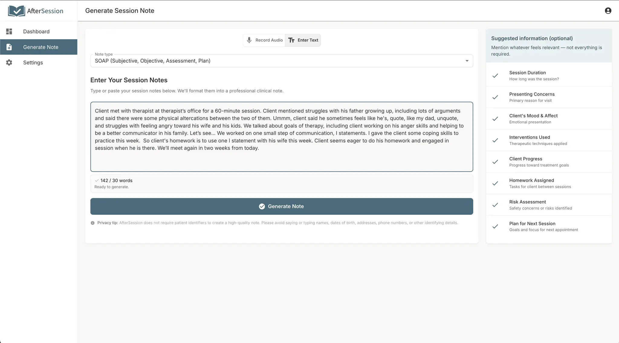 Screenshot 1 of AfterSession