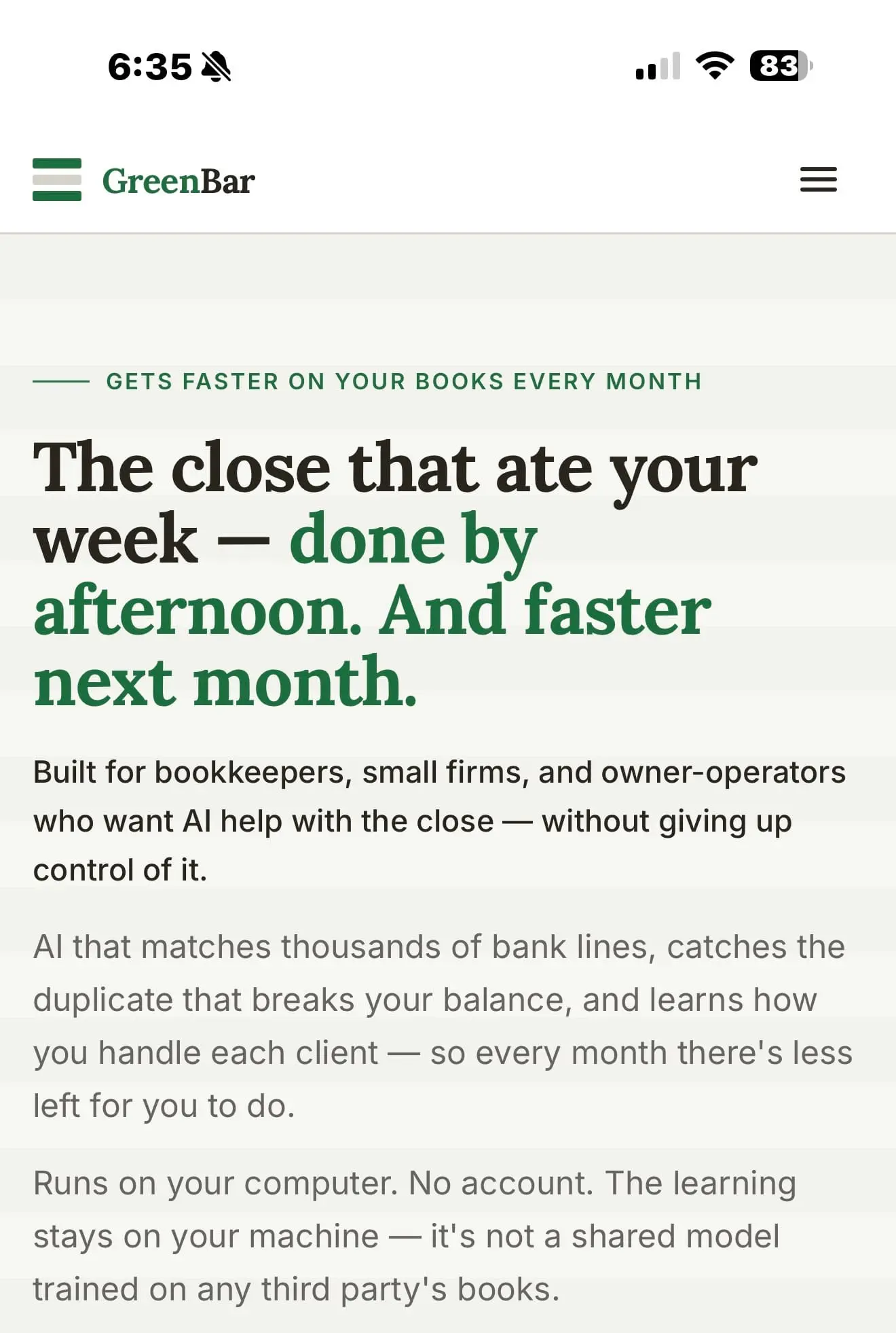 Screenshot 1 of GreenBar Systems