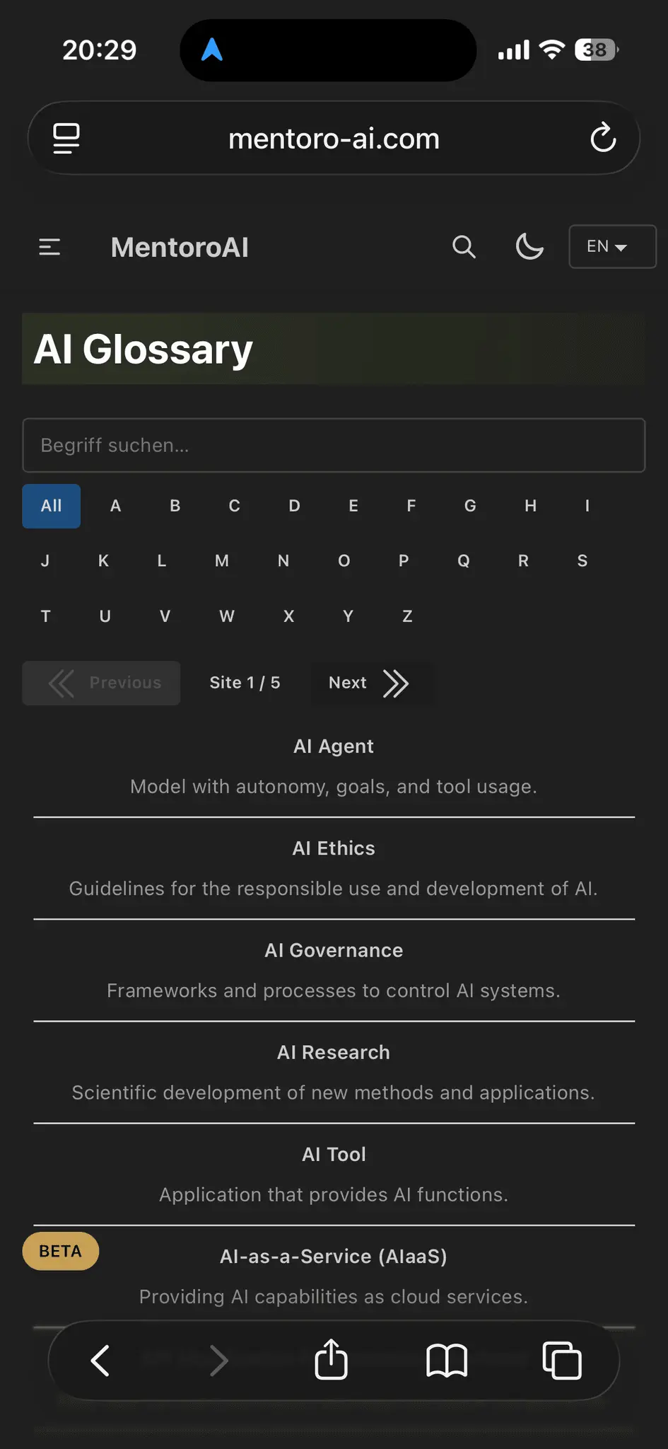 Screenshot 1 of MentoroAI