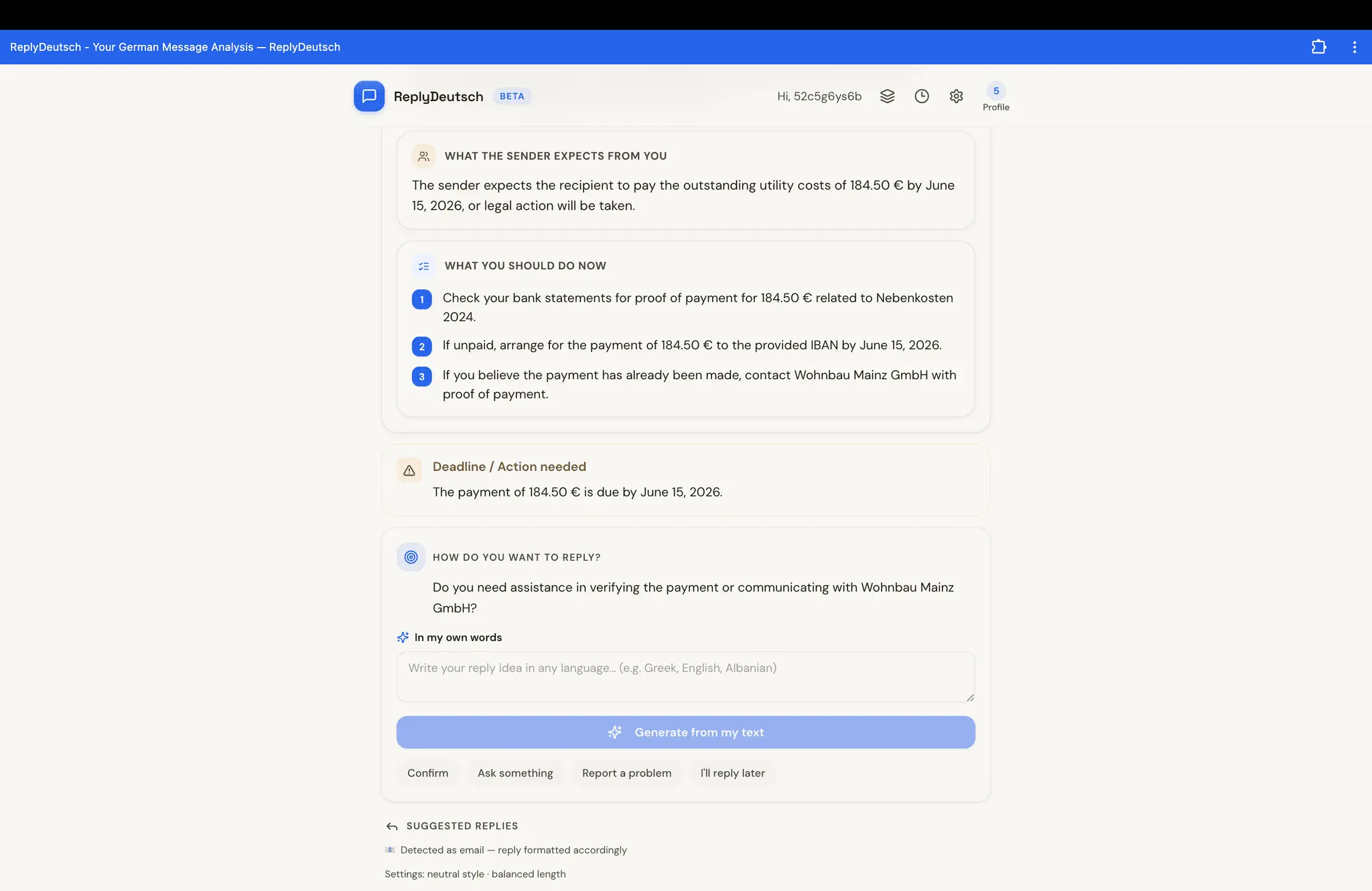 Screenshot 5 of Reply Deutsch