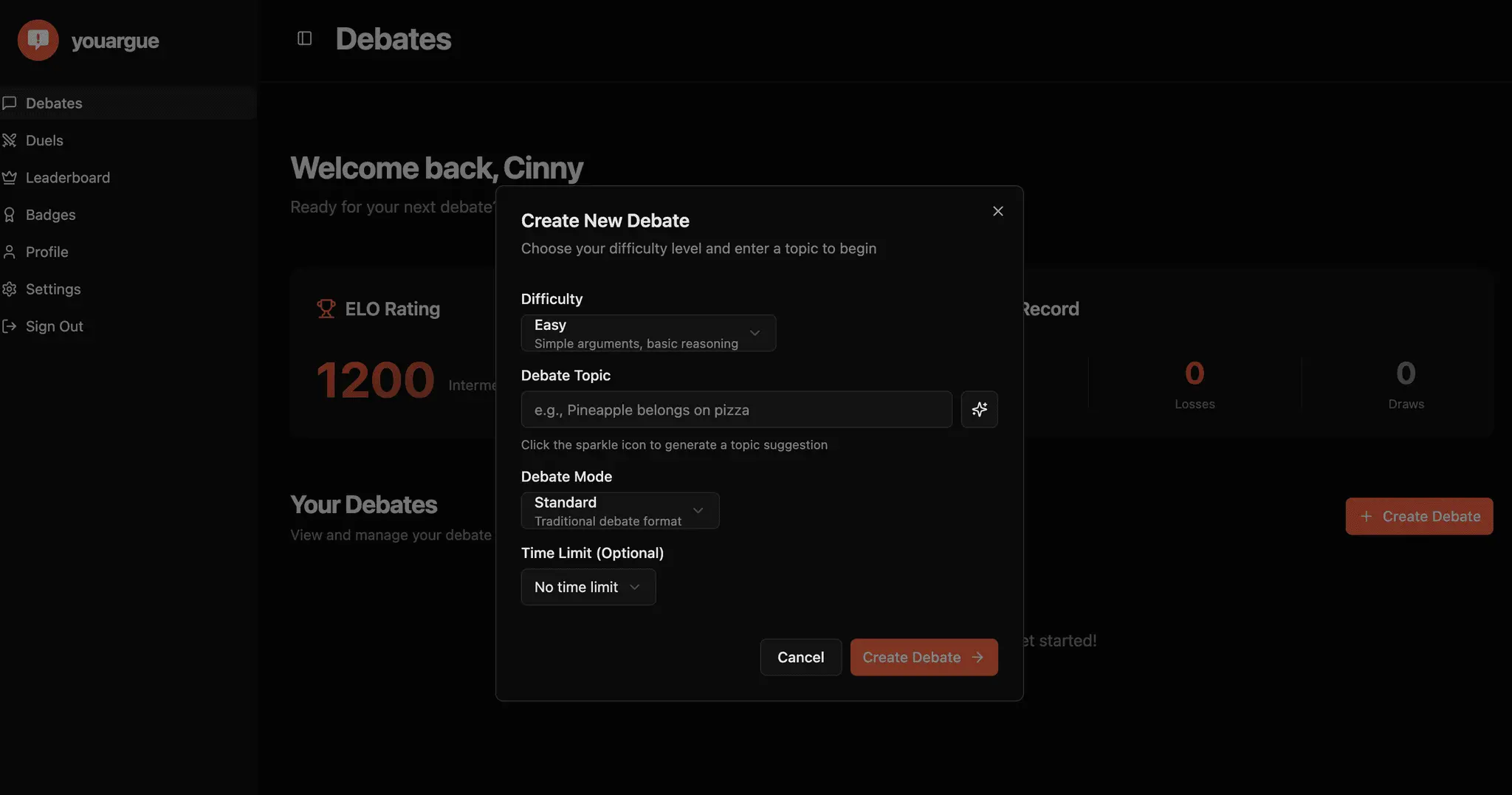 Screenshot 2 of YourArgue - AI Debate Bot