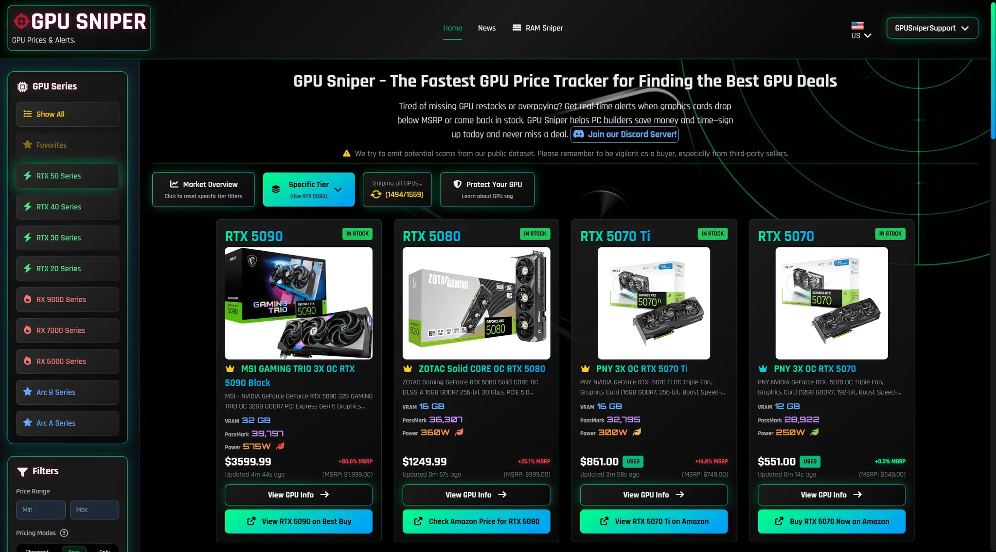 Screenshot 1 of GPU Sniper