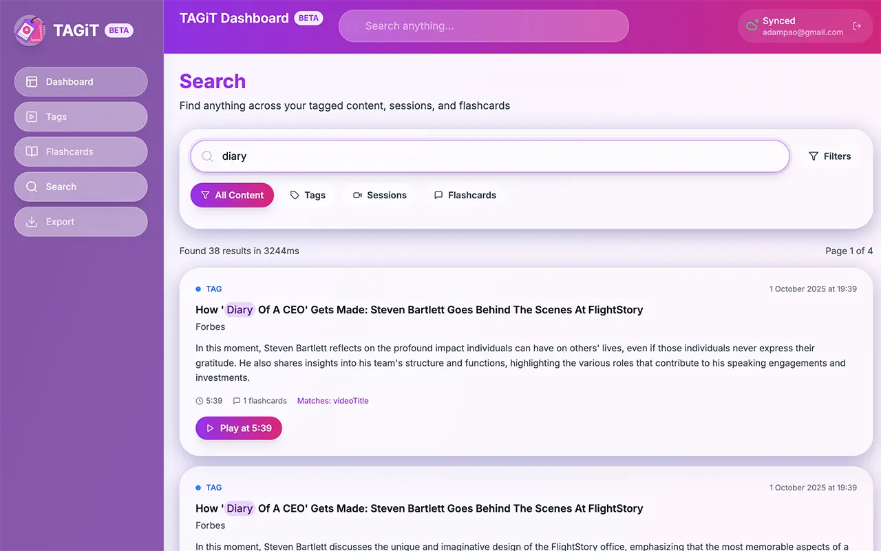 Screenshot 5 of TAGiT - Smart Bookmarks for Video