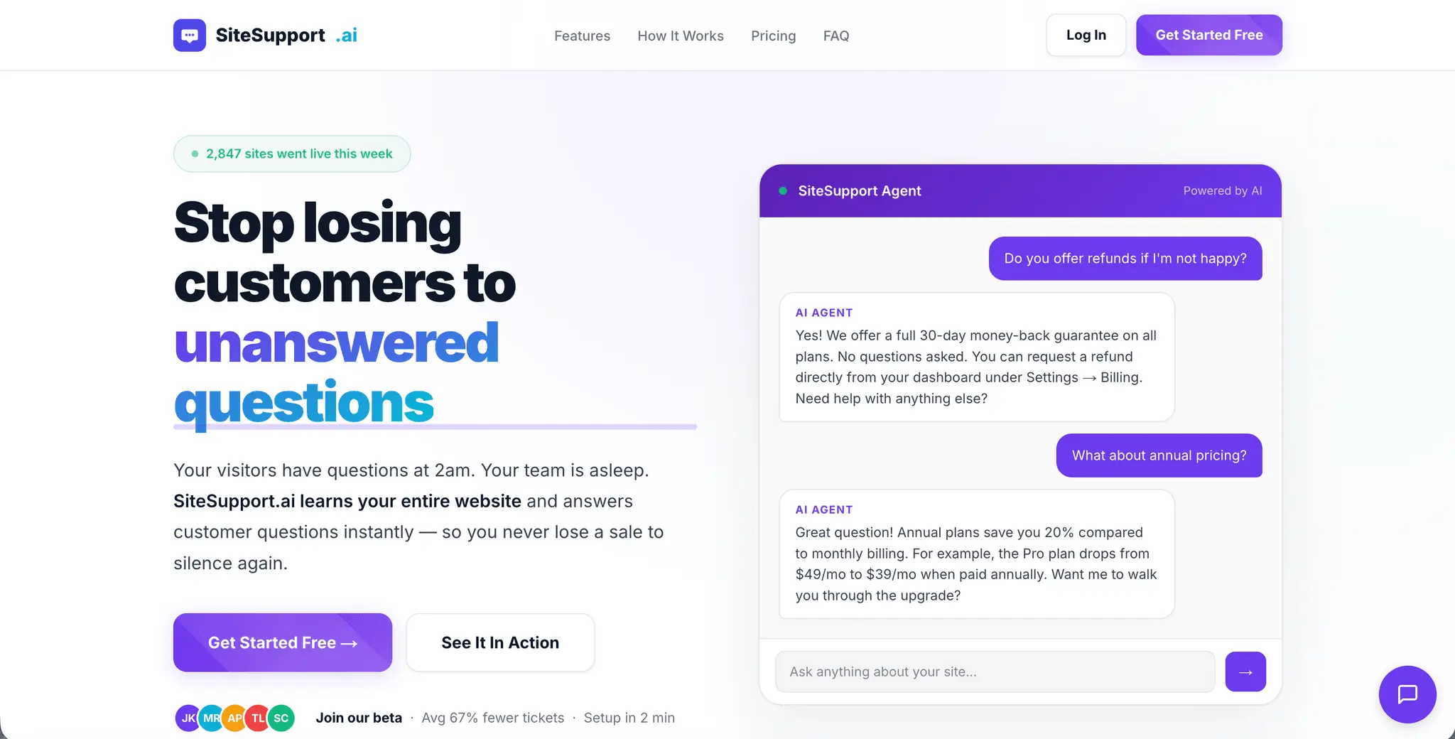 Screenshot 2 of SiteSupport.ai