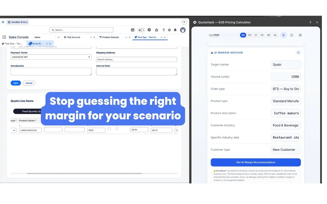 Screenshot 1 of Quotahack Pricing Calculator