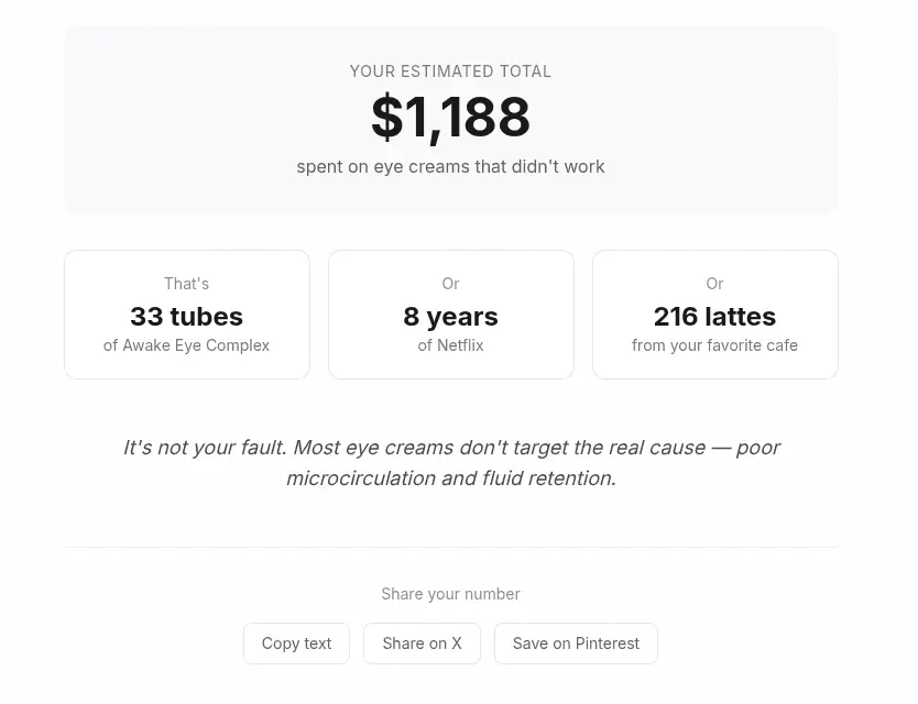 Screenshot 3 of Eye Cream Waste Calculator