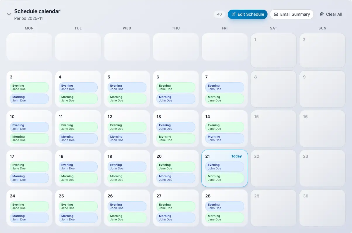 Screenshot 3 of Staff Radar | Fair, automated shift sche
