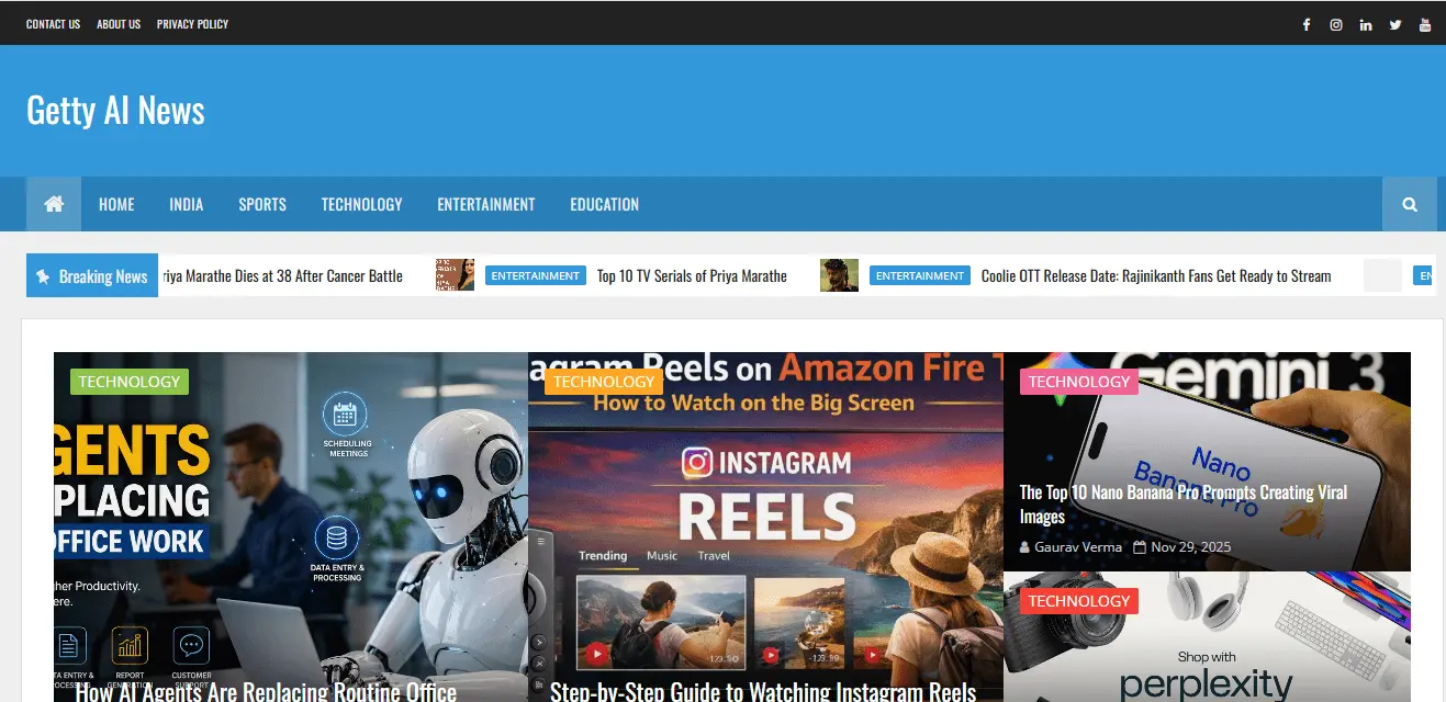 Screenshot 1 of Getty AI News