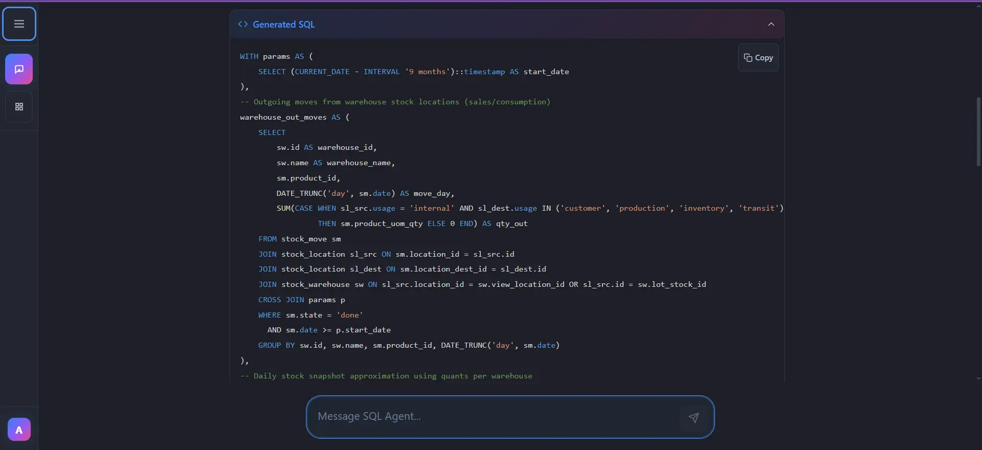 Screenshot 3 of AstraSQL Agent — AI-Powered NL to SQL