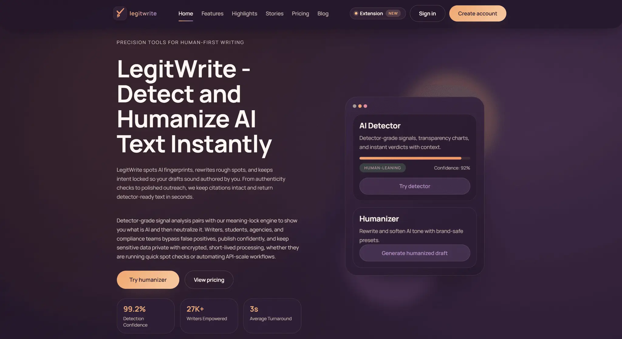 Screenshot 1 of LegitWrite- Detect & Humanize AI Content