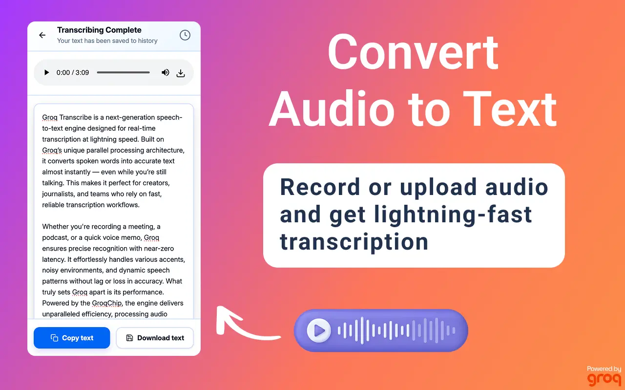 Screenshot 1 of Audio To Text Transcription
