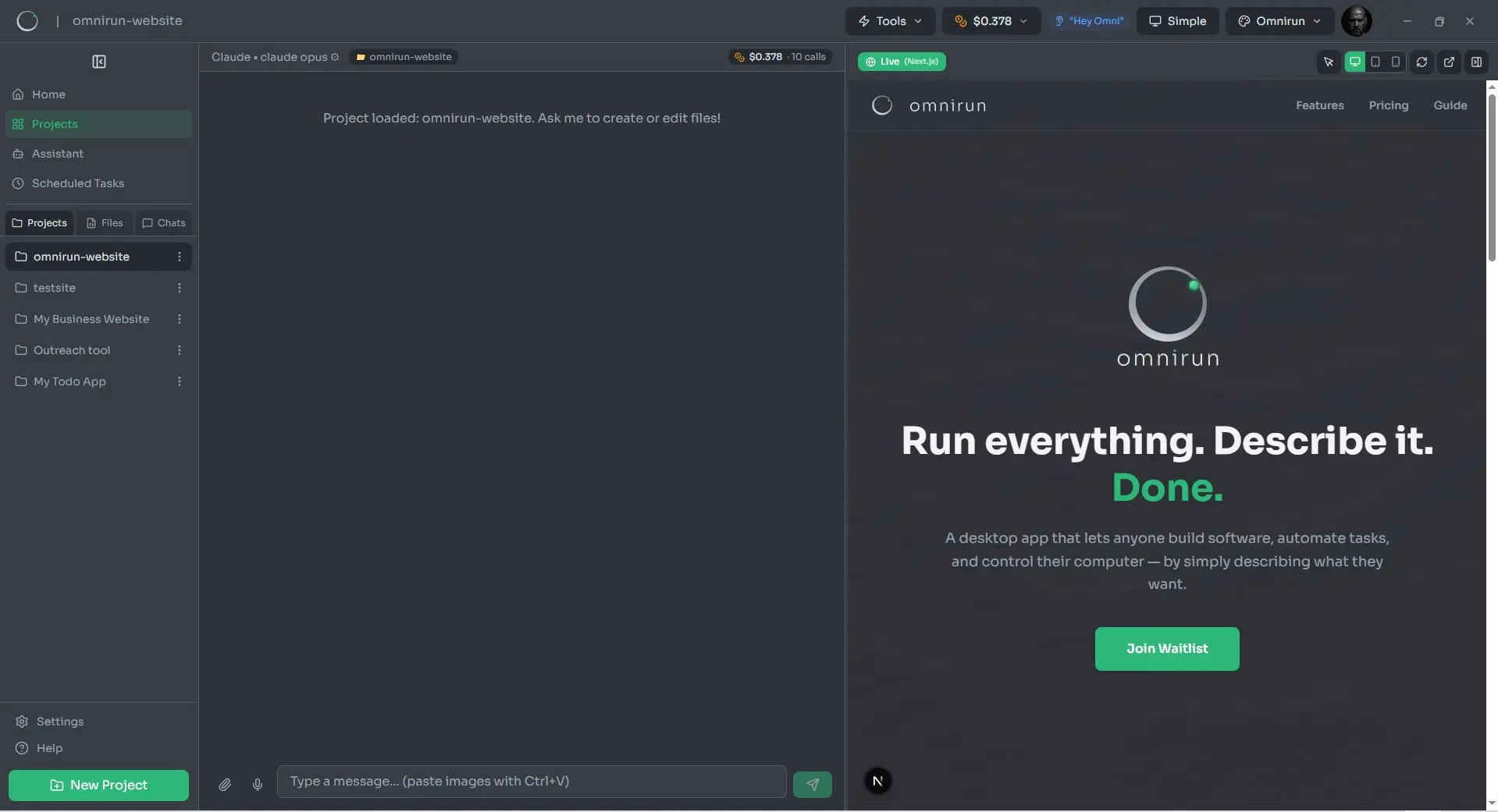 Screenshot 2 of omnirun