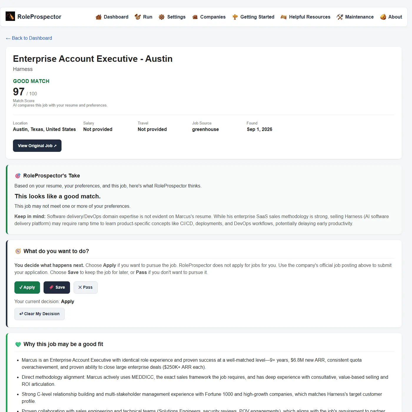 Screenshot 2 of RoleProspector
