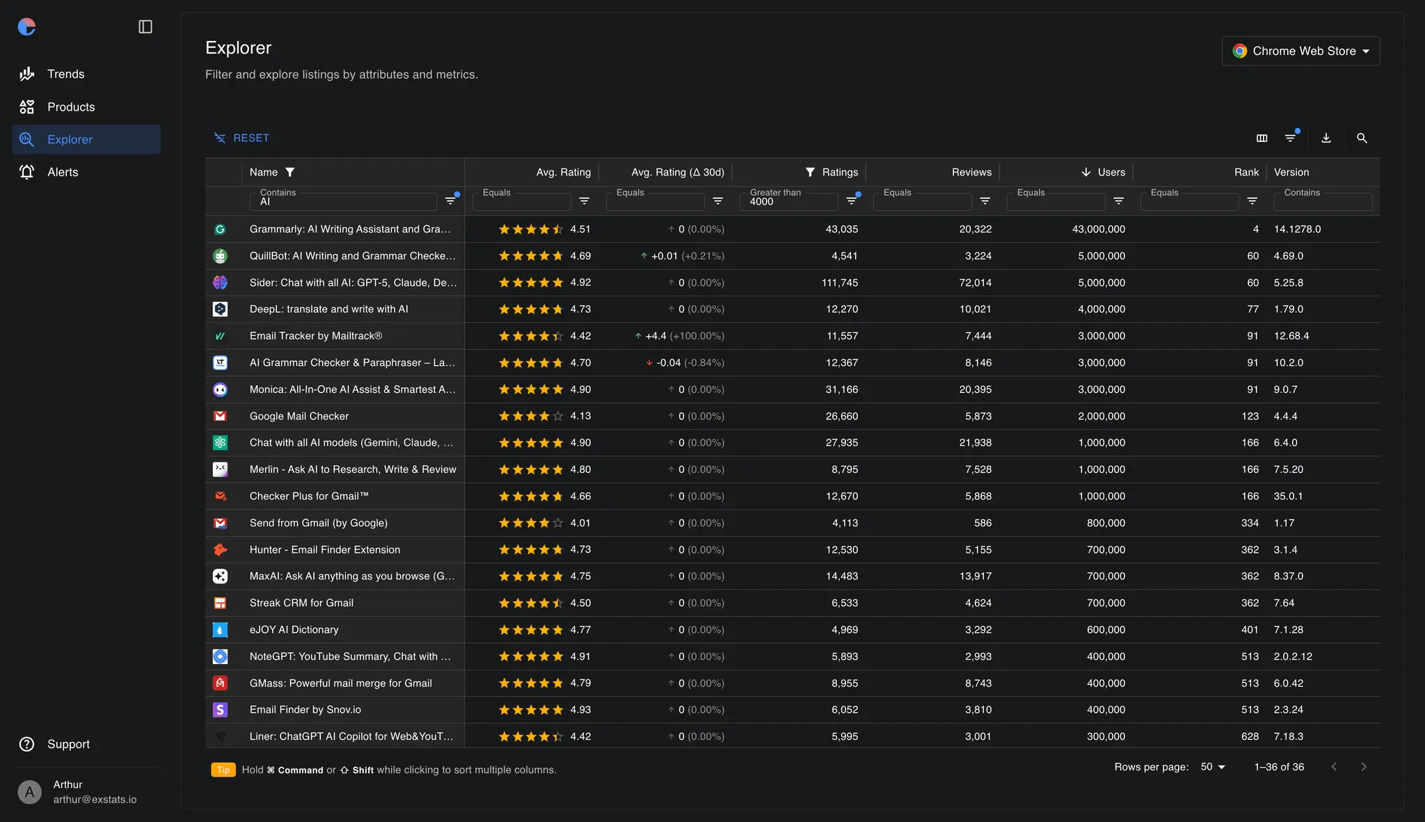 Screenshot 2 of Exstats