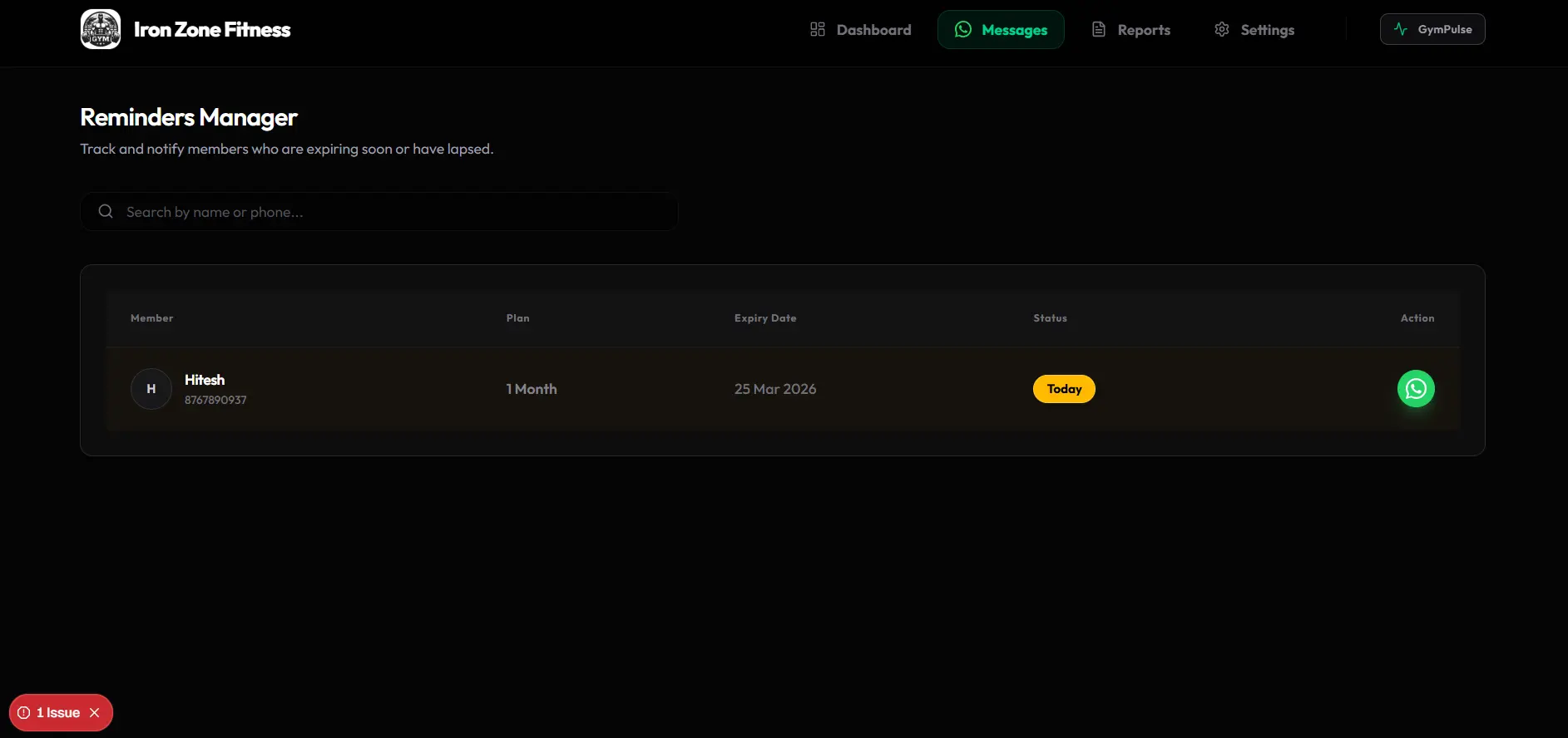 Screenshot 1 of GymPulse