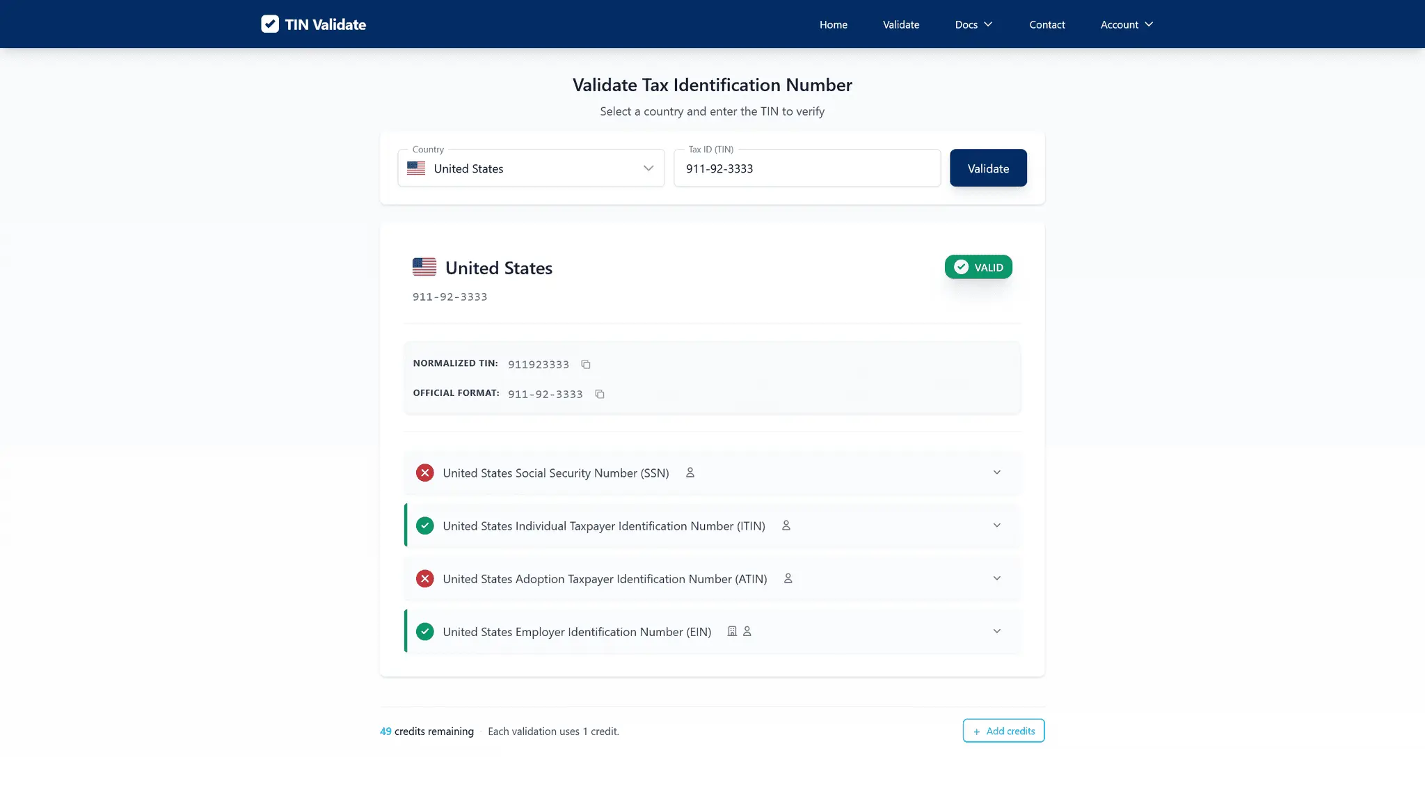 Screenshot 4 of TIN Validate