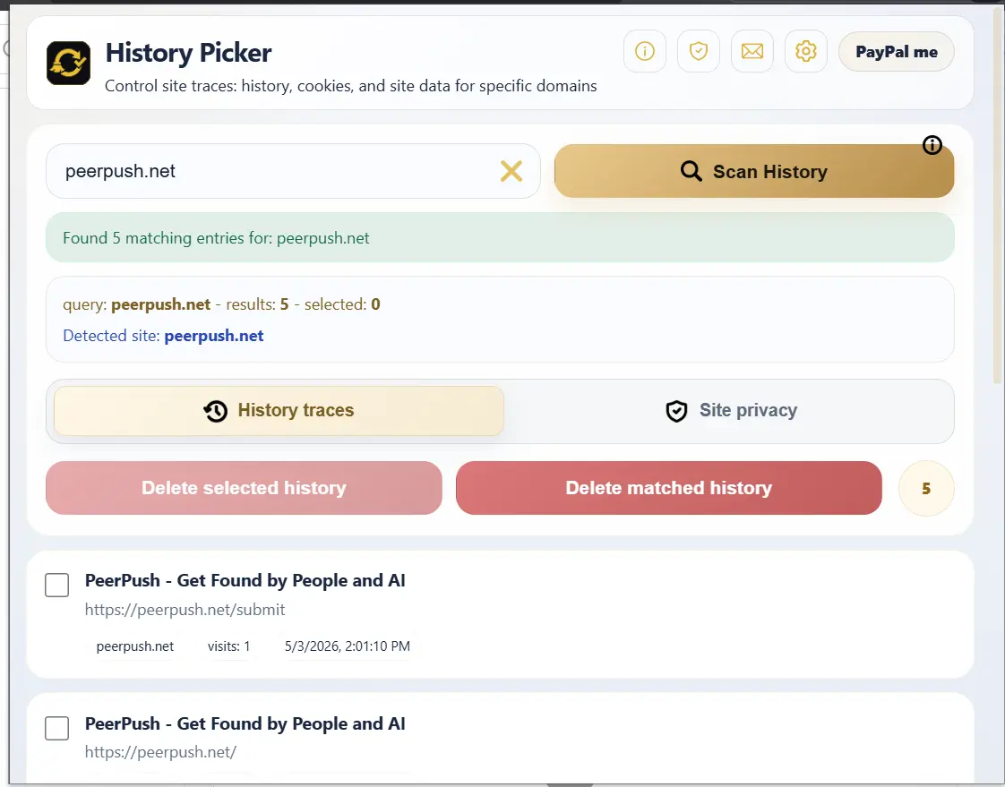 Screenshot 1 of History Picker