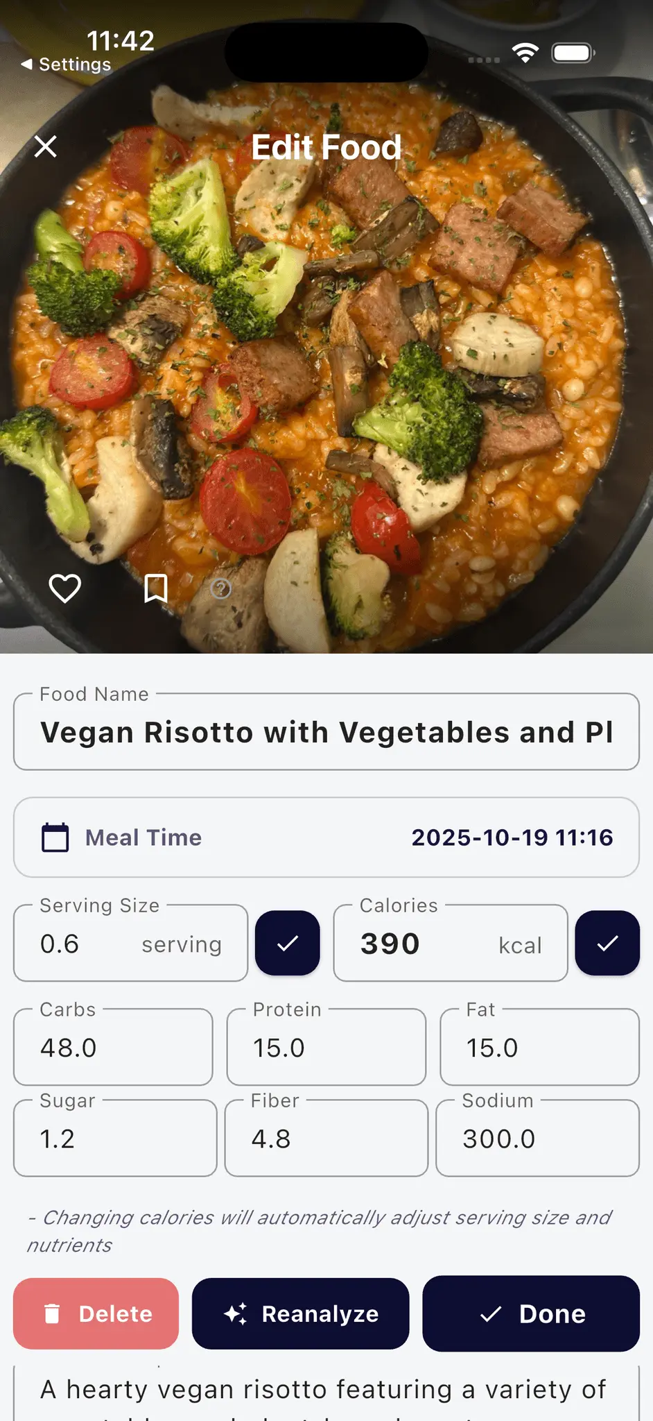 Screenshot 2 of FoodLog AI - Calorie Tracker