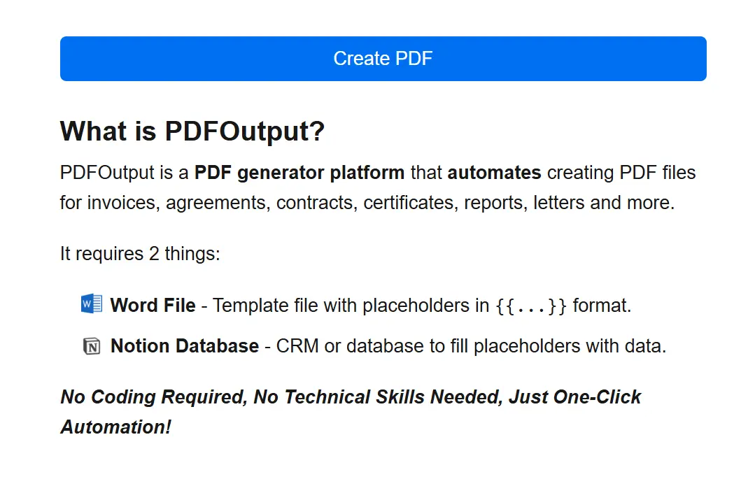 Screenshot 2 of PDFOutput