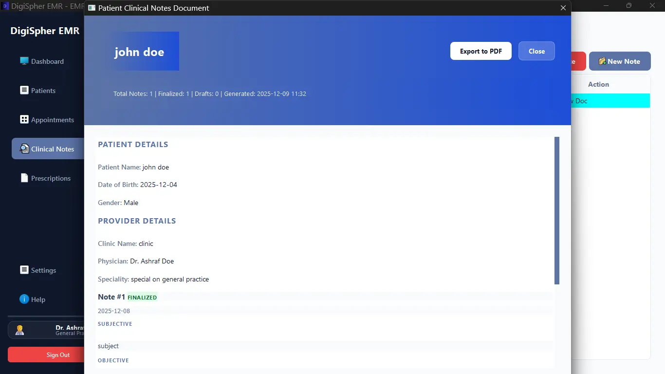 Screenshot 3 of DigiSpher EMR v1.1