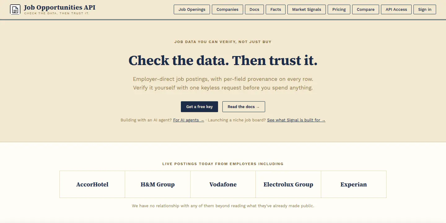 Screenshot 1 of Job Opportunities API (JOA)