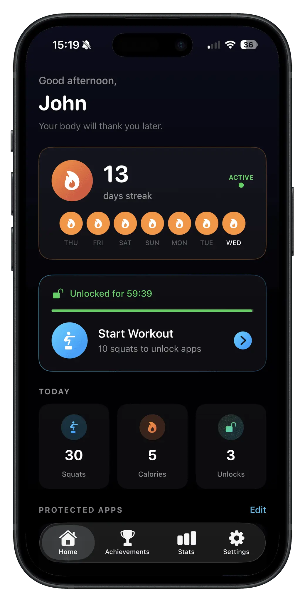Screenshot 3 of Squat Lock: Screen Time Limit