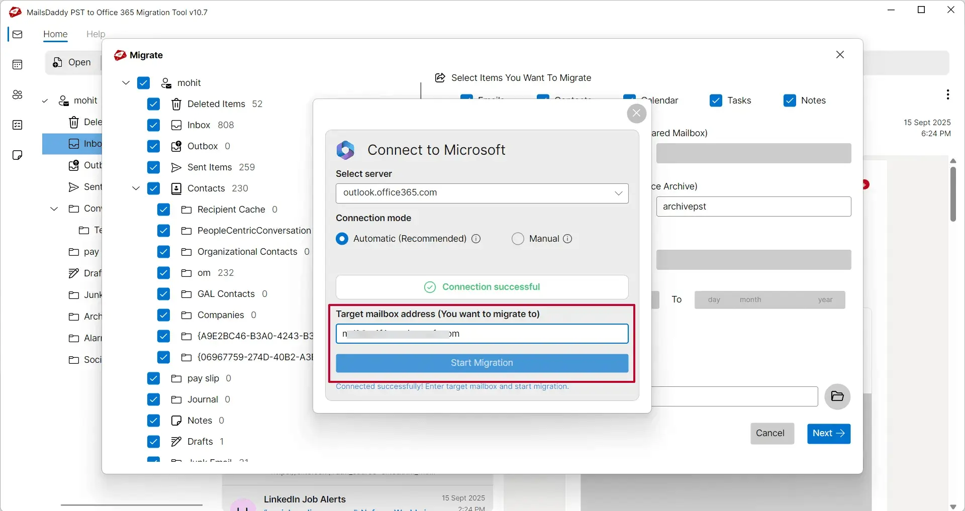 Screenshot 6 of MailsDaddy PST to Office 365 Migration