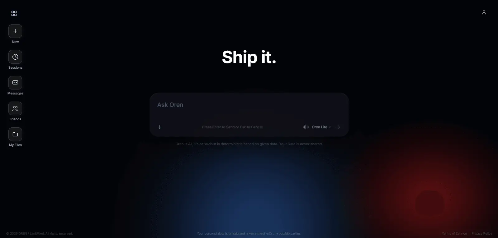 Screenshot 2 of Oren AI Model | Code | Agents | Desktop