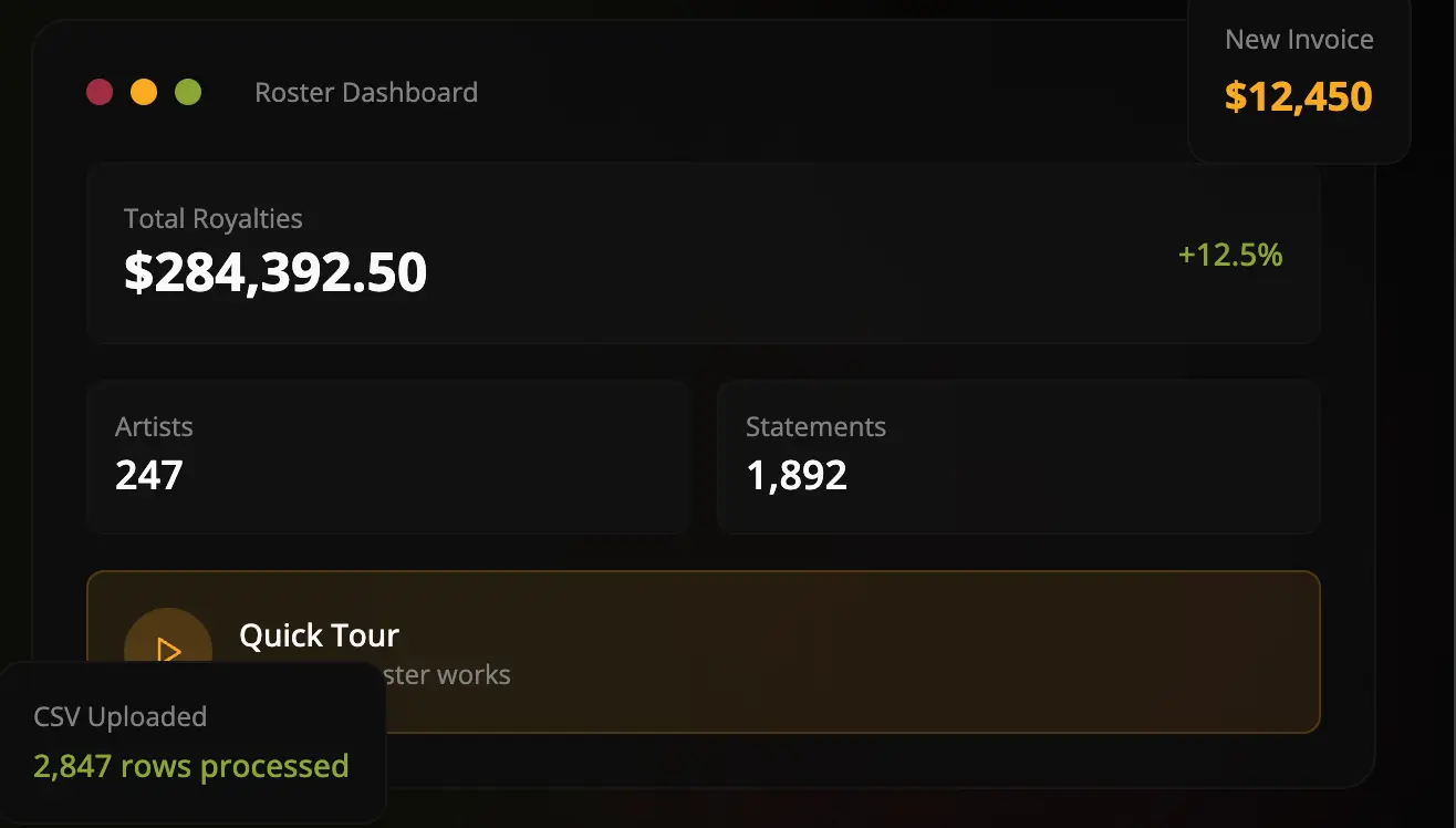 Screenshot 1 of RosterRoyalties