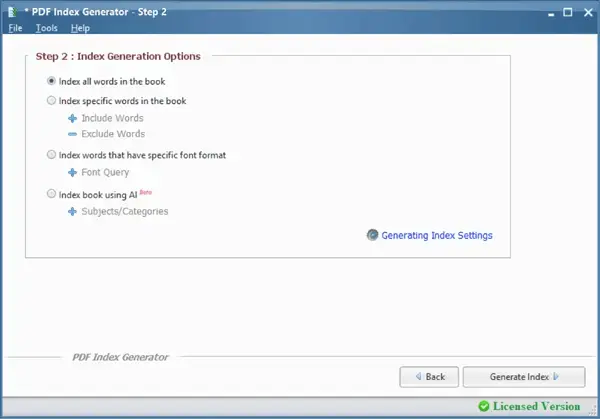 Screenshot 2 of PDF Index Generator