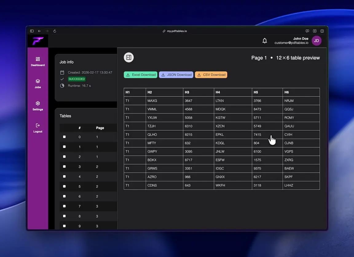 Screenshot 4 of pdftables.io