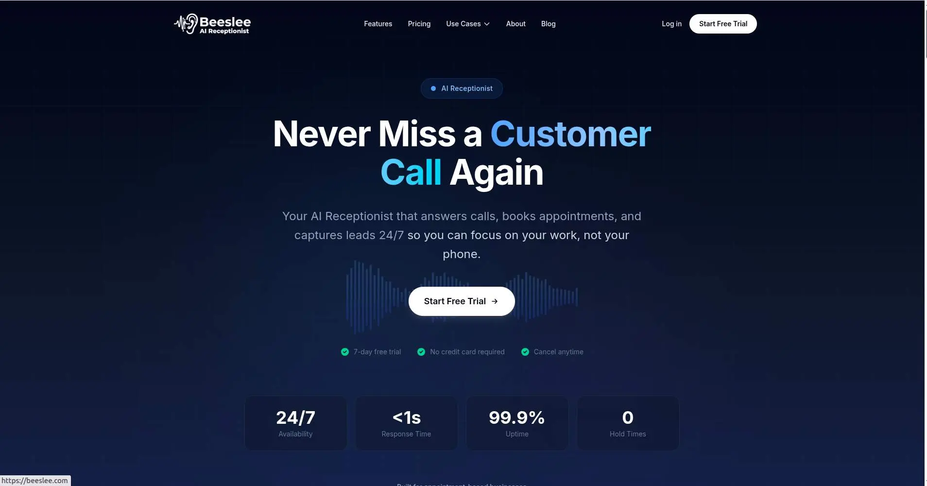 Screenshot 1 of Beeslee AI Receptionist