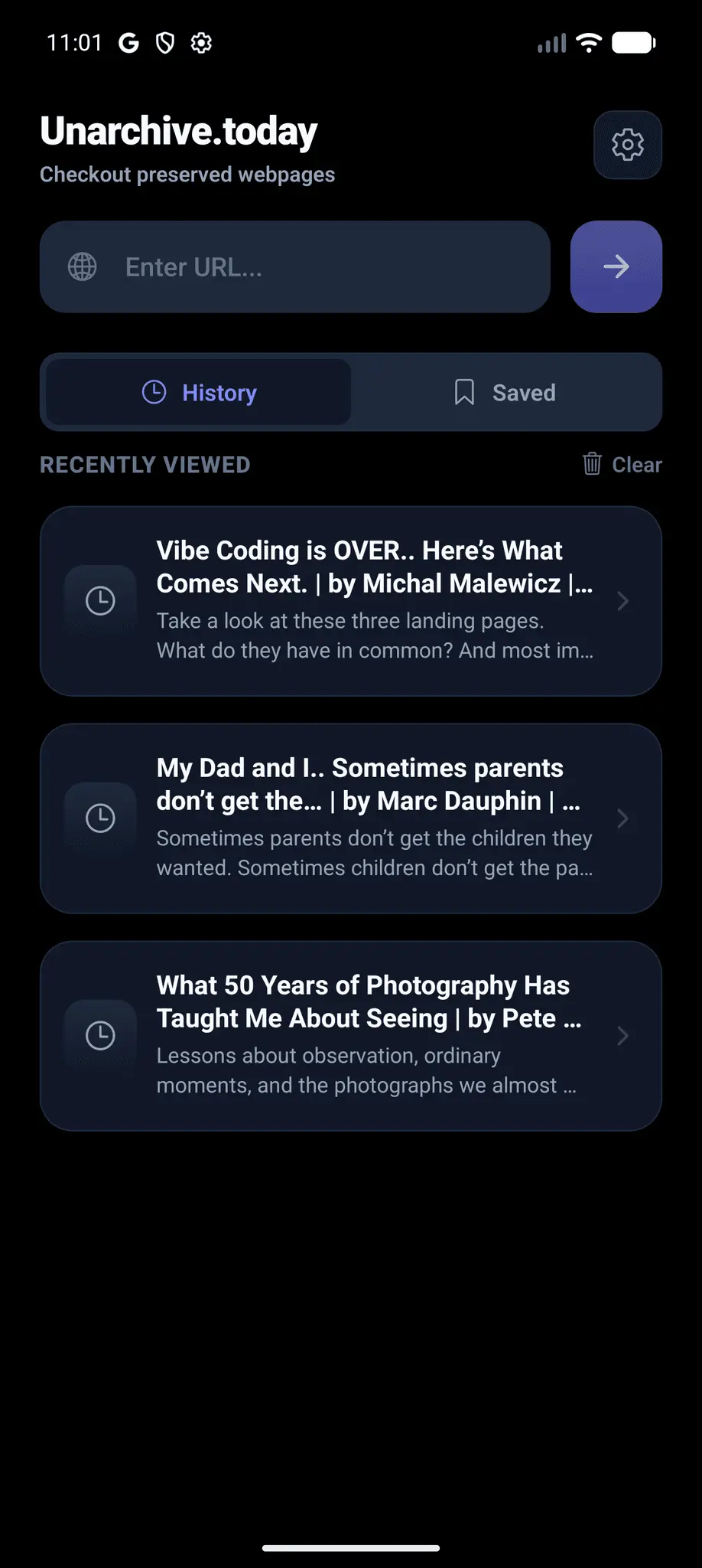 Screenshot 3 of Unarchive.today