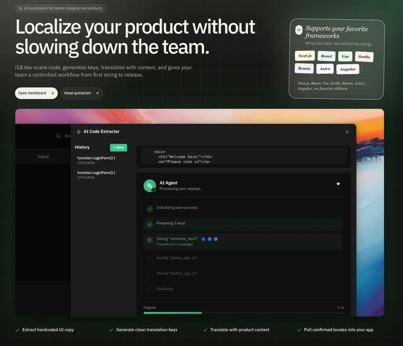 Screenshot 3 of i18.dev Localization Platform