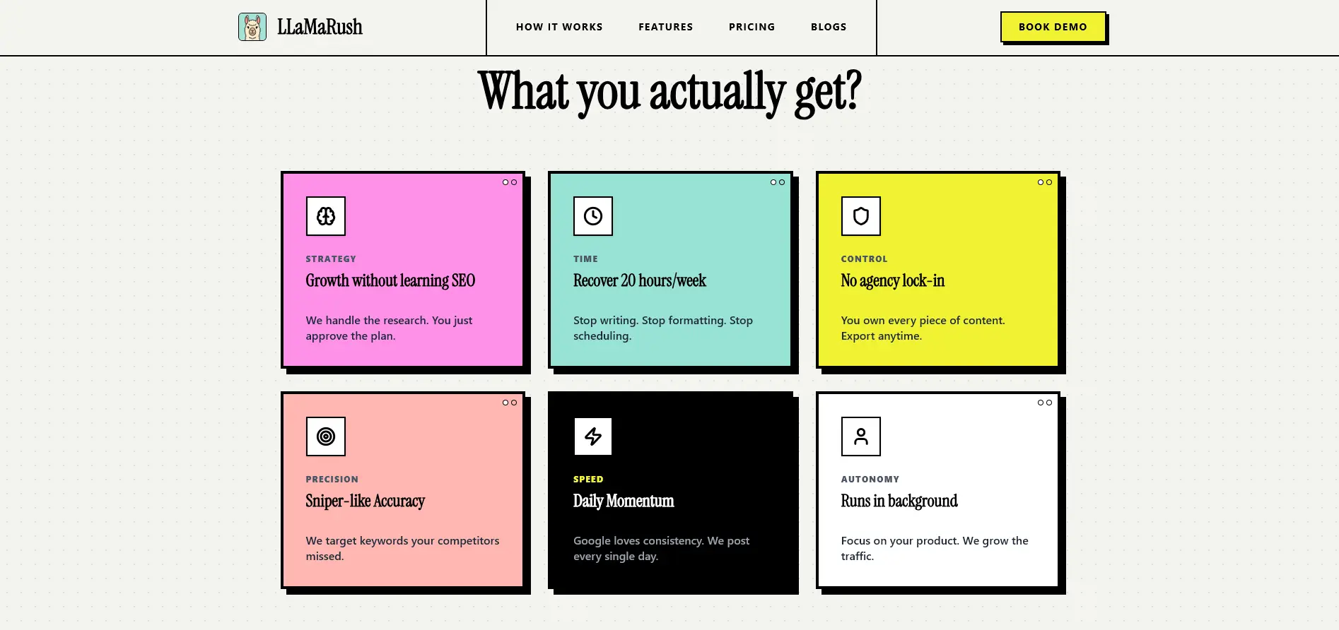 Screenshot 1 of LLaMaRush - Your AI SEO Co-Founder